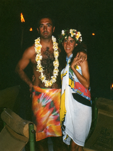 Ercole e Piera durante un viaggio in Polinesia